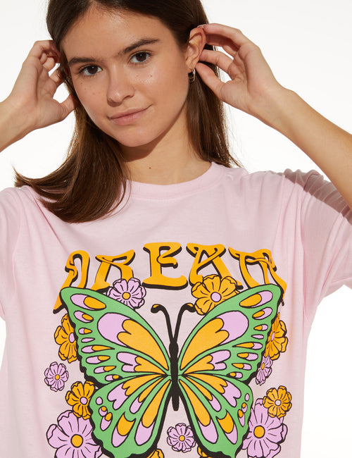 DREAM BUTTERFLY PINK TEE