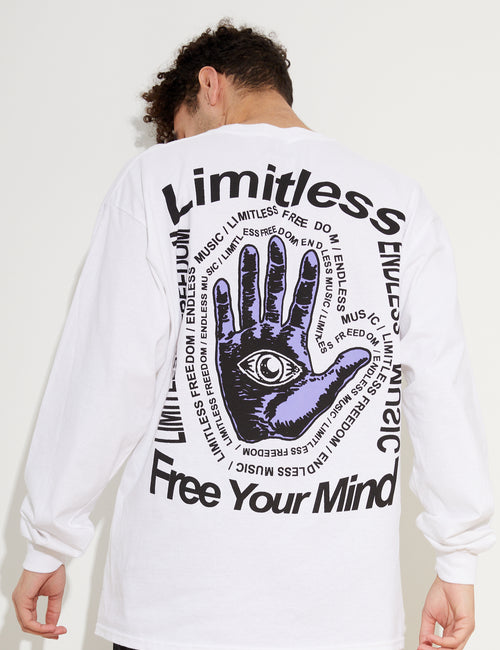 LIMITLESS FREE YOUR MIND WHITE LONGSLEEVE