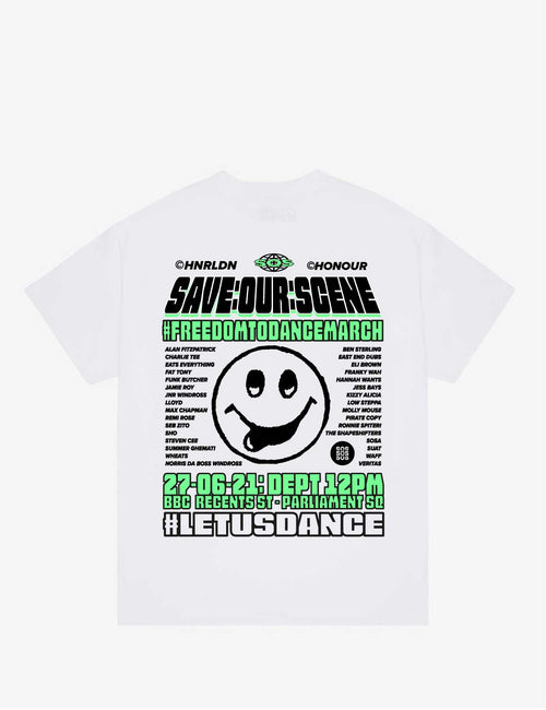 SAVE OUR SCENE WHITE TEE